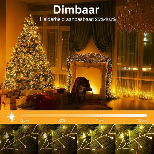 LED Koperdraad Kerstverlichting – Warme, Magische Gloed (9 m, 300 LED’s)