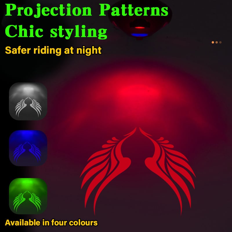 Achterspatbordfietslicht — Waterdicht LED veiligheidslicht met projectie (2 stuks)
