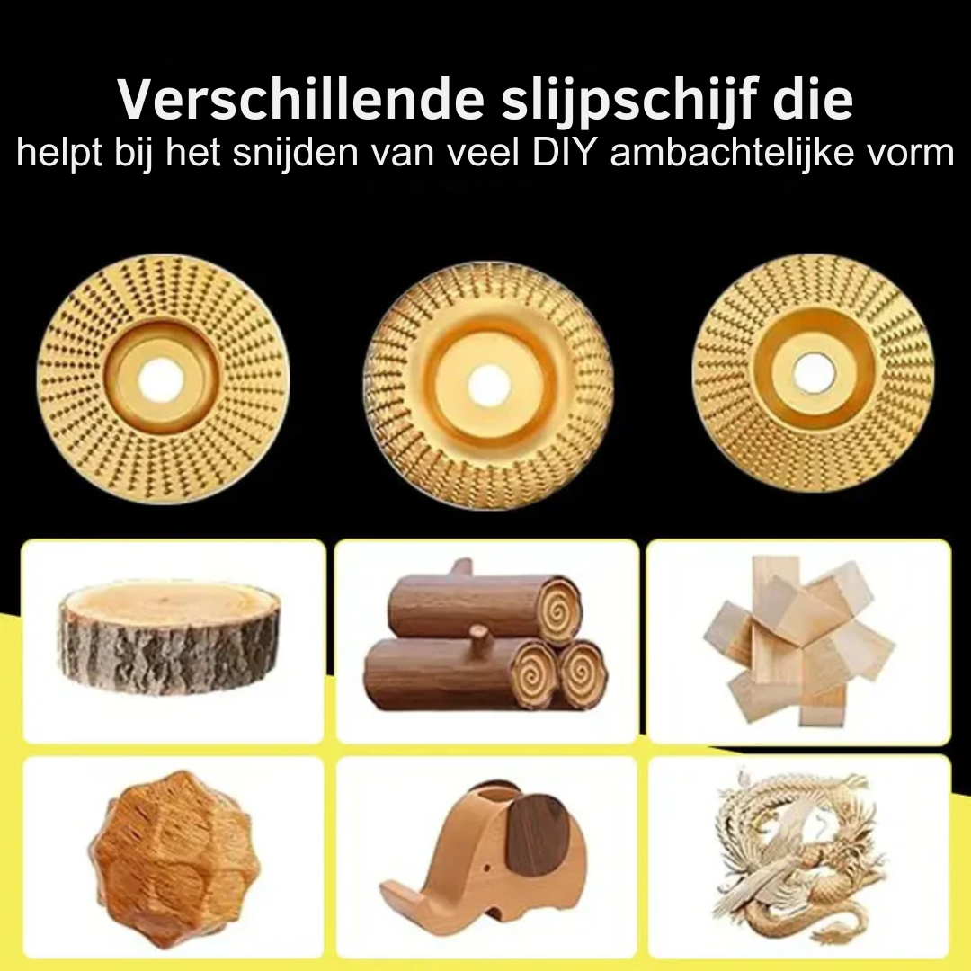 Haakse-slijper schijven voor hout – snijden, vormen & schuren (3 stuks)