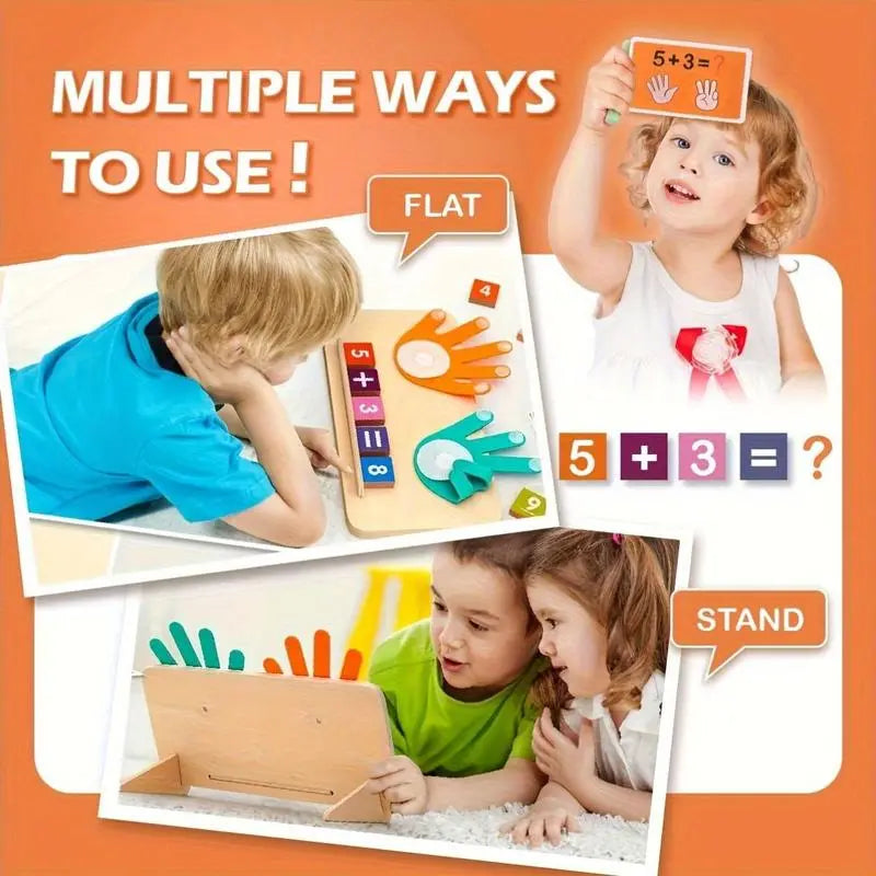 Houten nummer leer spel — speels wiskunde leren