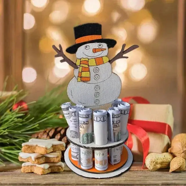 1+1 gratis | Houten kerstgeldhouder – Feestelijke cadeaumagie creëren