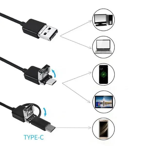 Waterdichte Inspectiecamera – HD Endoscoop met 5m Kabel