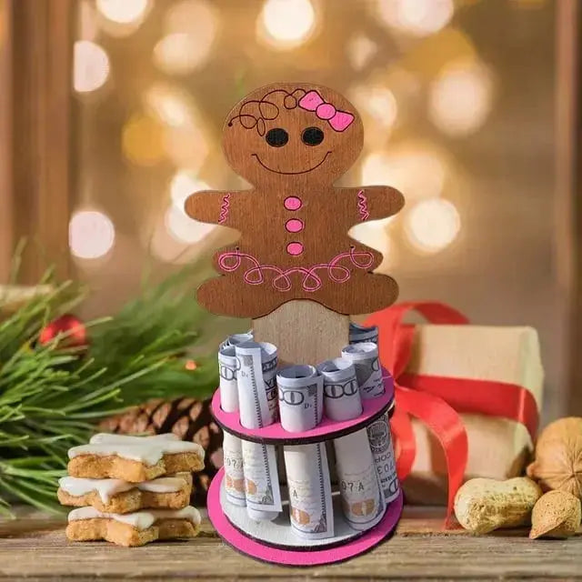 1+1 gratis | Houten kerstgeldhouder – Feestelijke cadeaumagie creëren