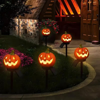 Zonnepompoenlantaarn — Buiten Halloweenversiering met Warm Gloeiend Licht