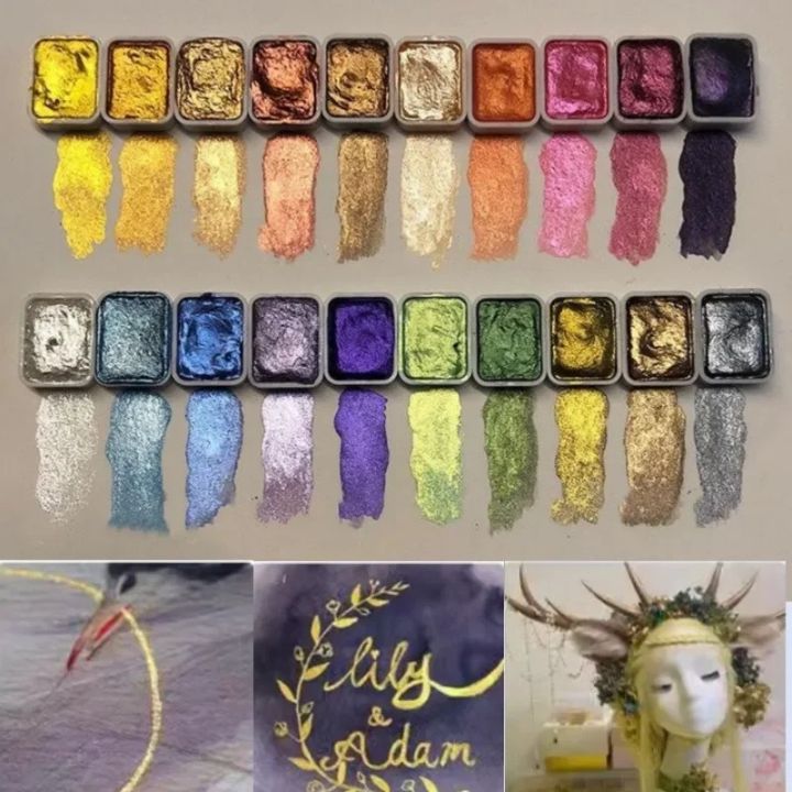 Perlenpulver-Pigment 60 Farben | Schimmernde Aquarellfarben Mivoza Deutschland