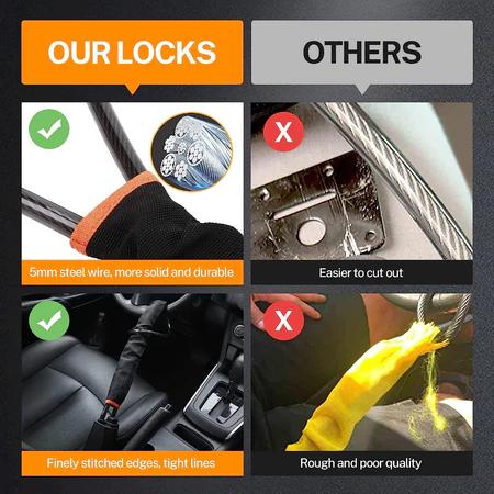 Anti-Theft Car Steering Wheel Lock, Car Steering Wheel Security Lock, Padlock for Car Steering Wheel Mivoza Deutschland