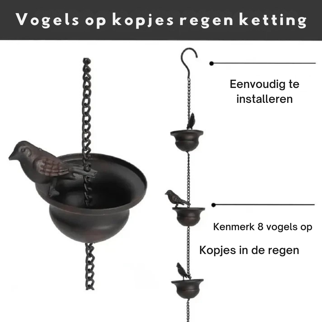 Regenketting met vogelbad – maak van regen een betoverend moment