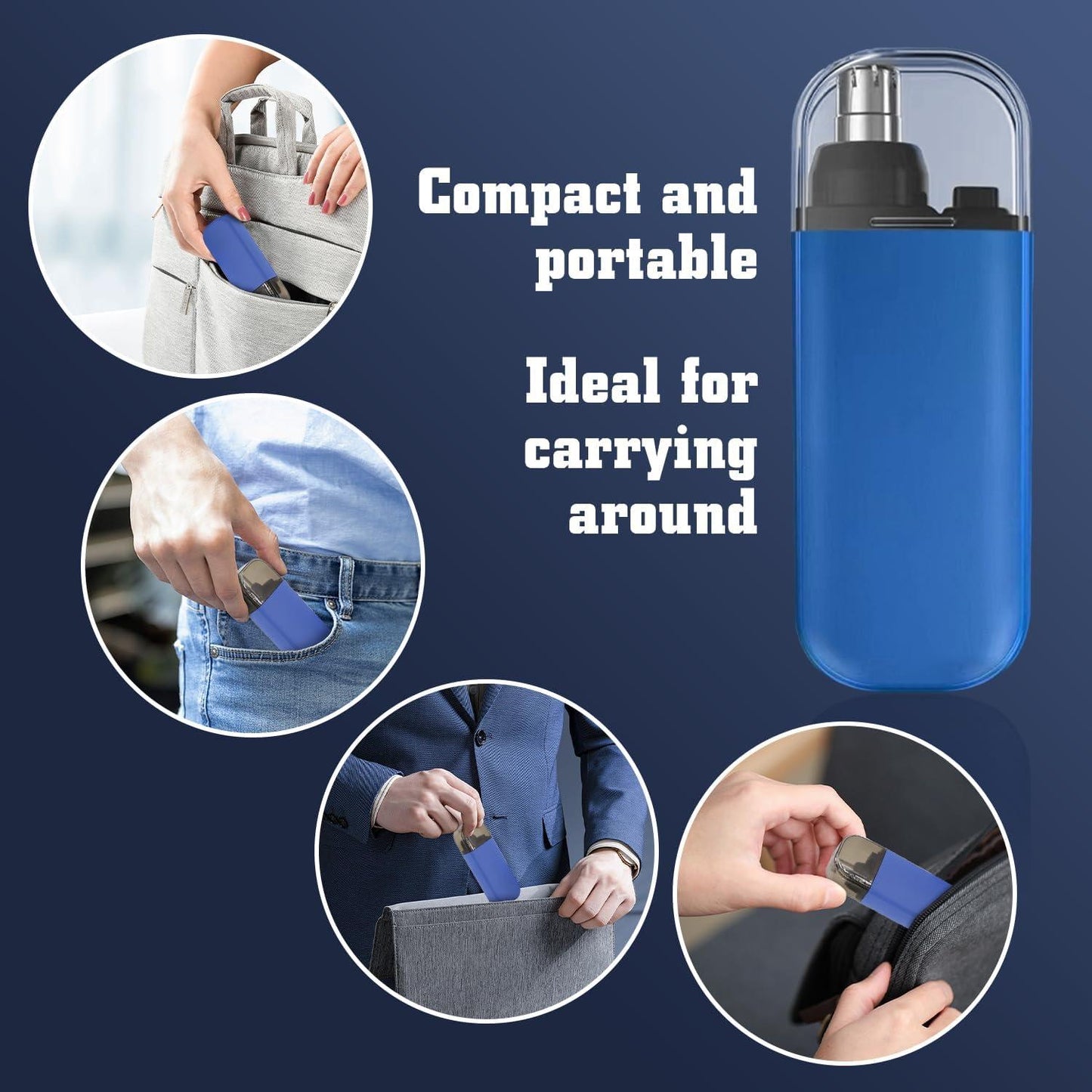 Mini-precisietrimmer voor neus, oren en wenkbrauwen met USB-C-oplading