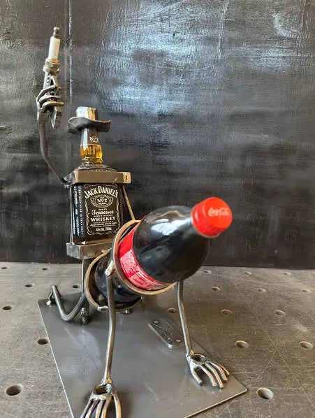 Whiskeyfleshouder van staal in bougietype