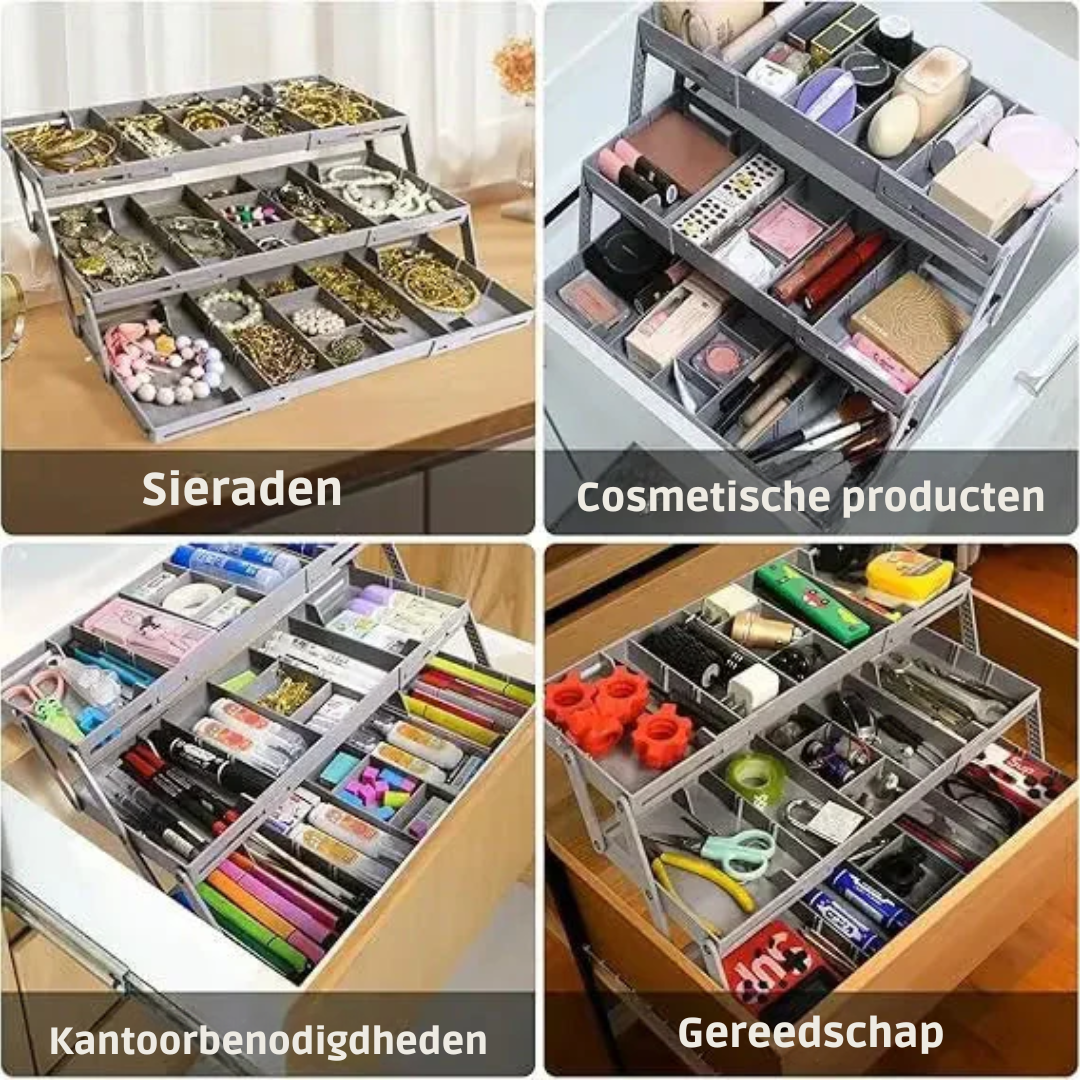3-laags slimme lade-organizer – opbergruimte