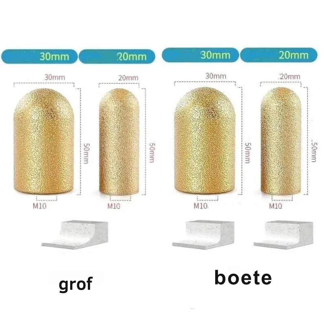Diamant-slijpkoppen – 4 stuks voor metaal & steen