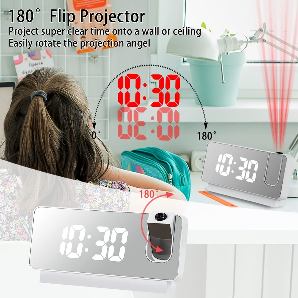 Mirror Projection Alarm Clock Mivoza Deutschland