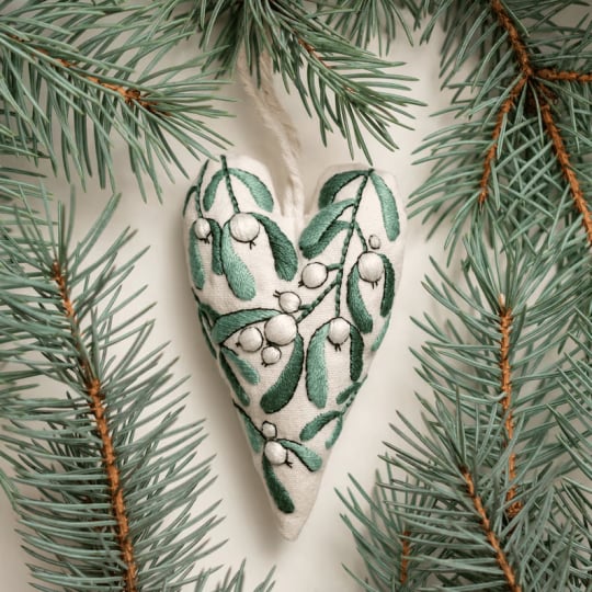 💖DIY Heart Shaped Hand Embroidered Christmas Ornament/Ornament Kit Mivoza Deutschland