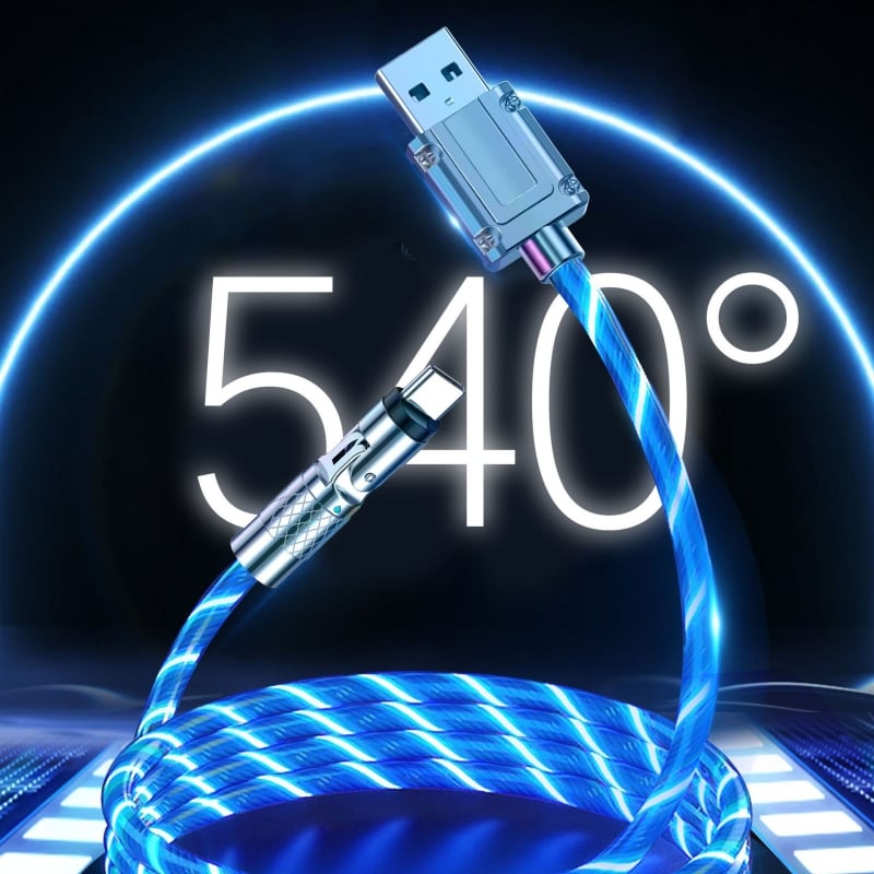 Draaibare Oplaadkabel — 540° Snelladen met LED-licht