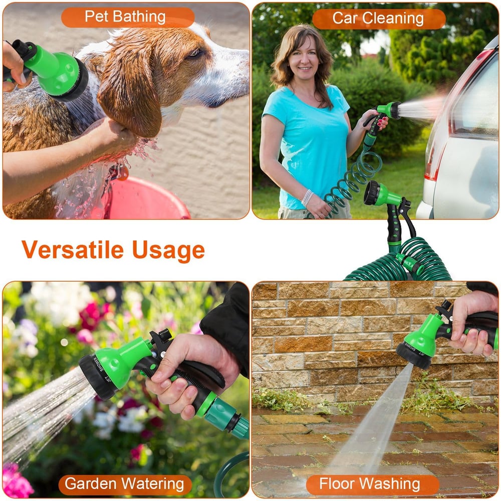 Flexible Self-coiling Water Hose with 3/4” and 1/2” Adapter Mivoza Deutschland