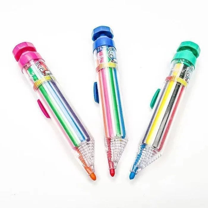 8-in-1 Kleurpotlood voor Kinderen – Compact, Veilig, Veelzijdig