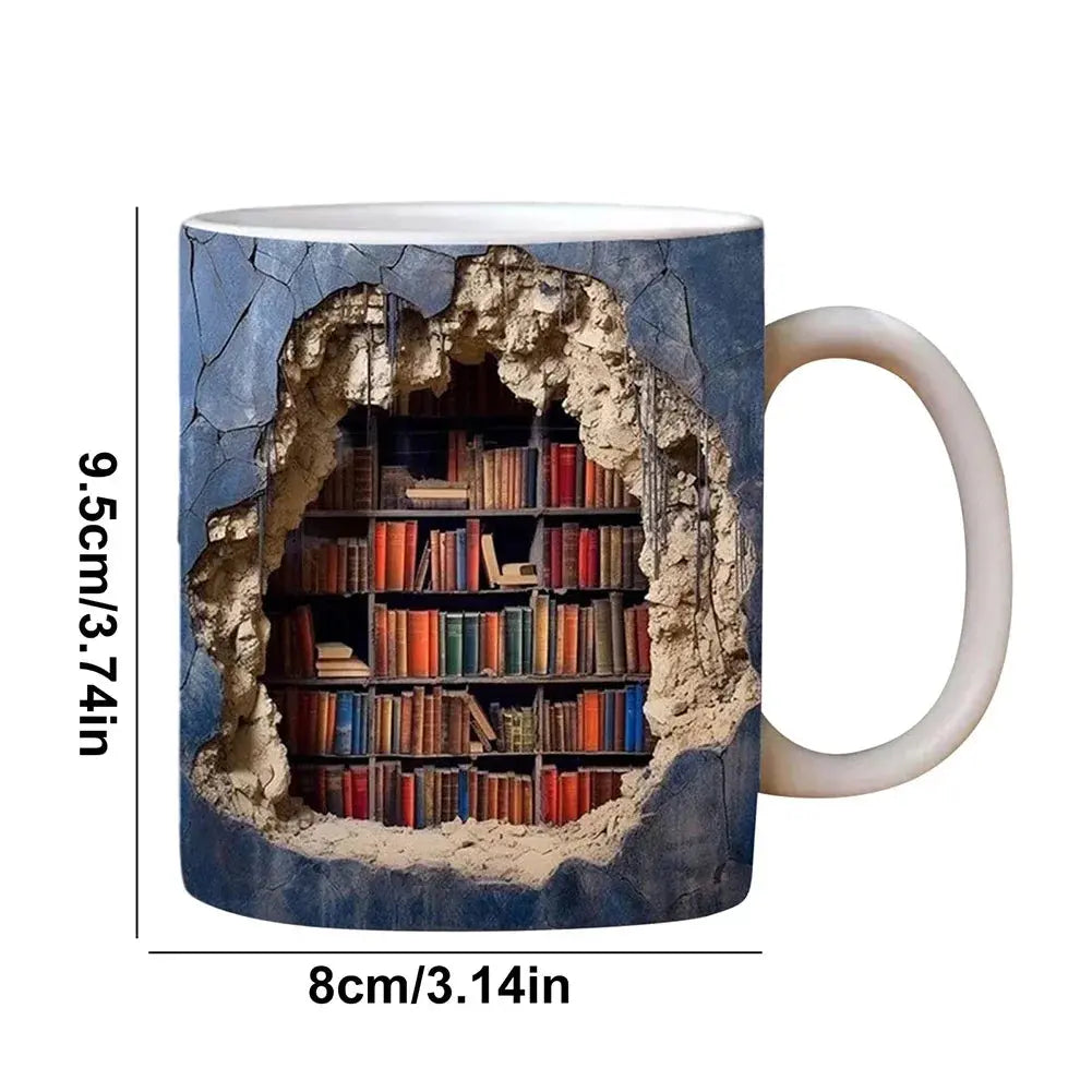 3D Boekenplank Mok – Elke slok een moment vol inspiratie