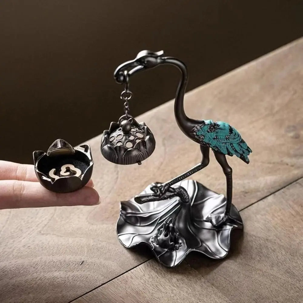 Lotus kraanvogel decoratie & aroma diffuser – voor ontspannen zintuigen & warme sfeer