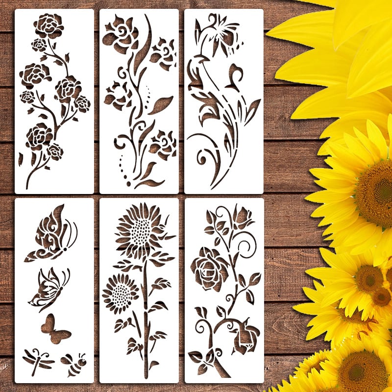 Herbruikbare Bloemenstencil voor Elegante Buitendecoratie