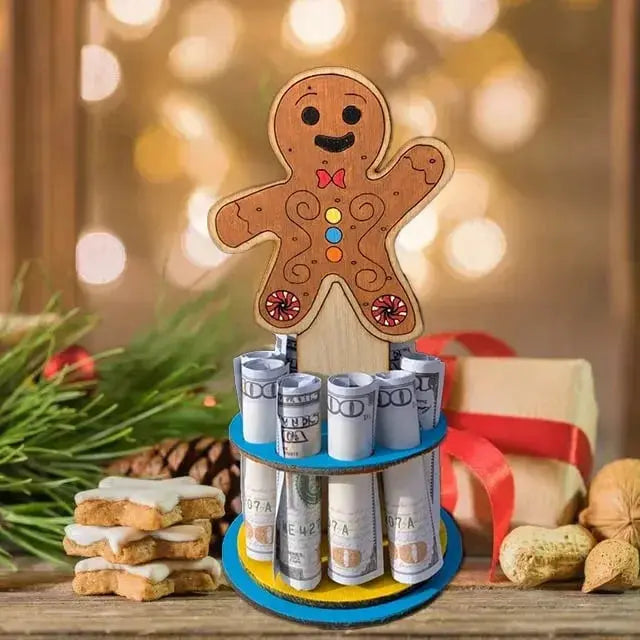 1+1 gratis | Houten kerstgeldhouder – Feestelijke cadeaumagie creëren