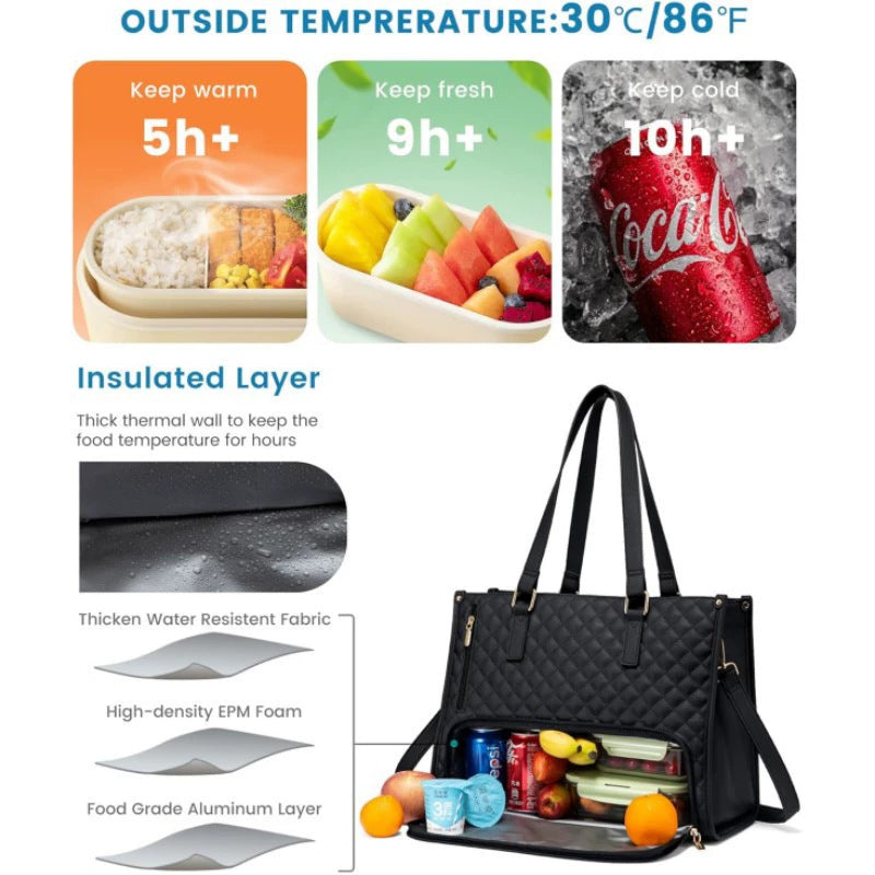 2-in-1 Elegante Tasche mit Isoliertem Lebensmittel-Fach Mivoza Deutschland