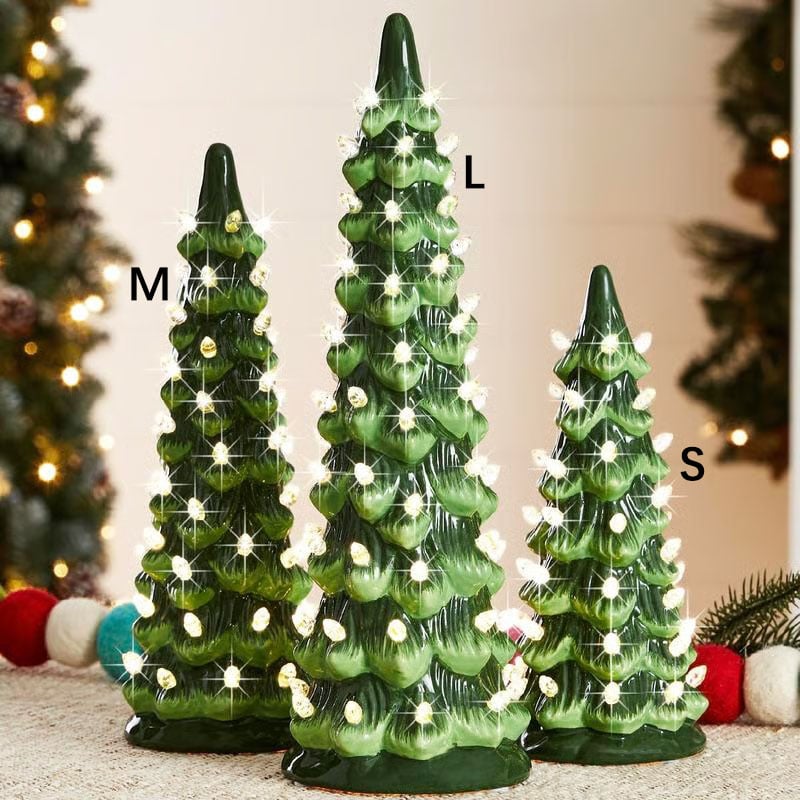 Kerstboom tafeldecoratie — sfeerverlichting volledig draadloos 3-delige set