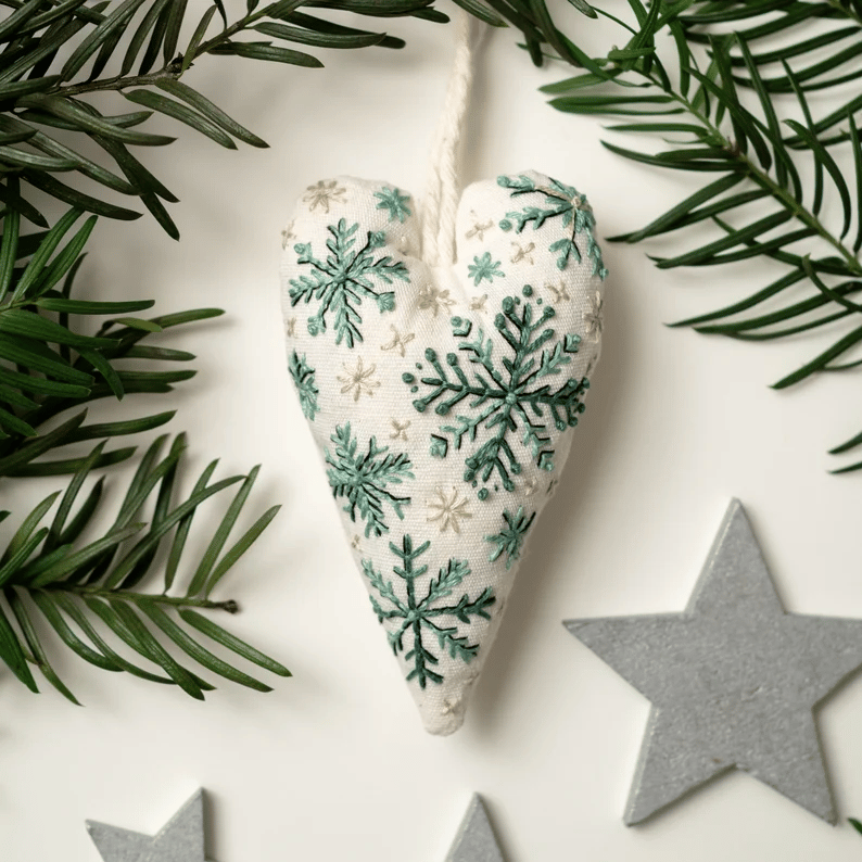 💖DIY Heart Shaped Hand Embroidered Christmas Ornament/Ornament Kit Mivoza Deutschland