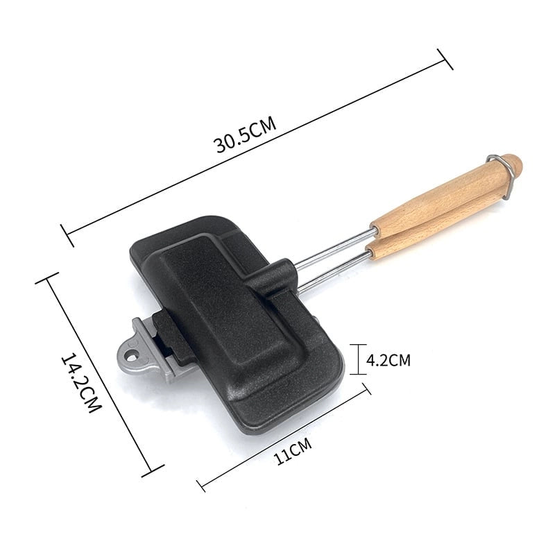 Dubbelzijdige Sandwichpan – Antiaanbak Aluminium Ontbijtgrillpan