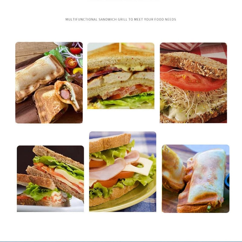 Dubbelzijdige Sandwichpan – Antiaanbak Aluminium Ontbijtgrillpan