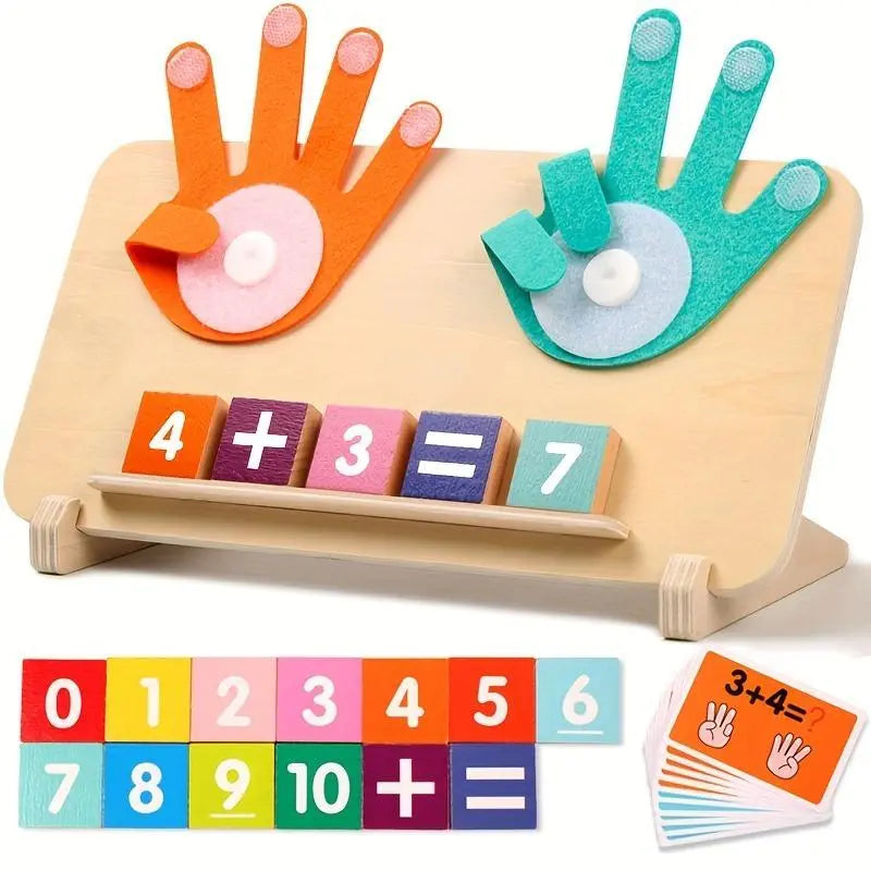 Houten nummer leer spel — speels wiskunde leren