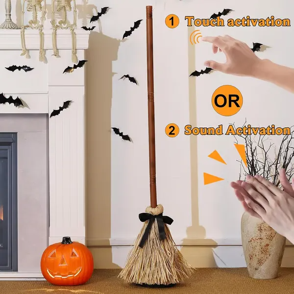 Schwebender Hexenbesen – Animierte Halloween-Dekoration mit unheimlichem Lachen Mivoza Deutschland