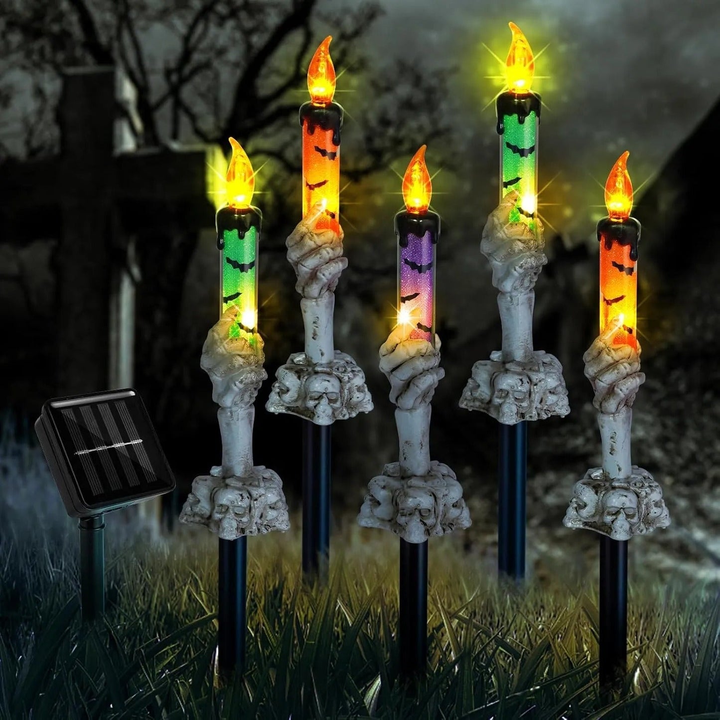 Solar-Schädel-Kerzenlicht – Solarbetriebene Outdoor-Halloween-Dekoration Mivoza Deutschland