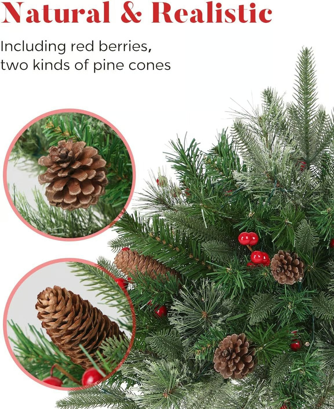 Pre-lit Artificial Christmas Tree Urn Filler Mivoza Deutschland