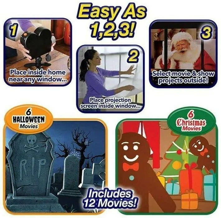 Griezelige projector set — spookachtige taferelen voor ramen & feestjes