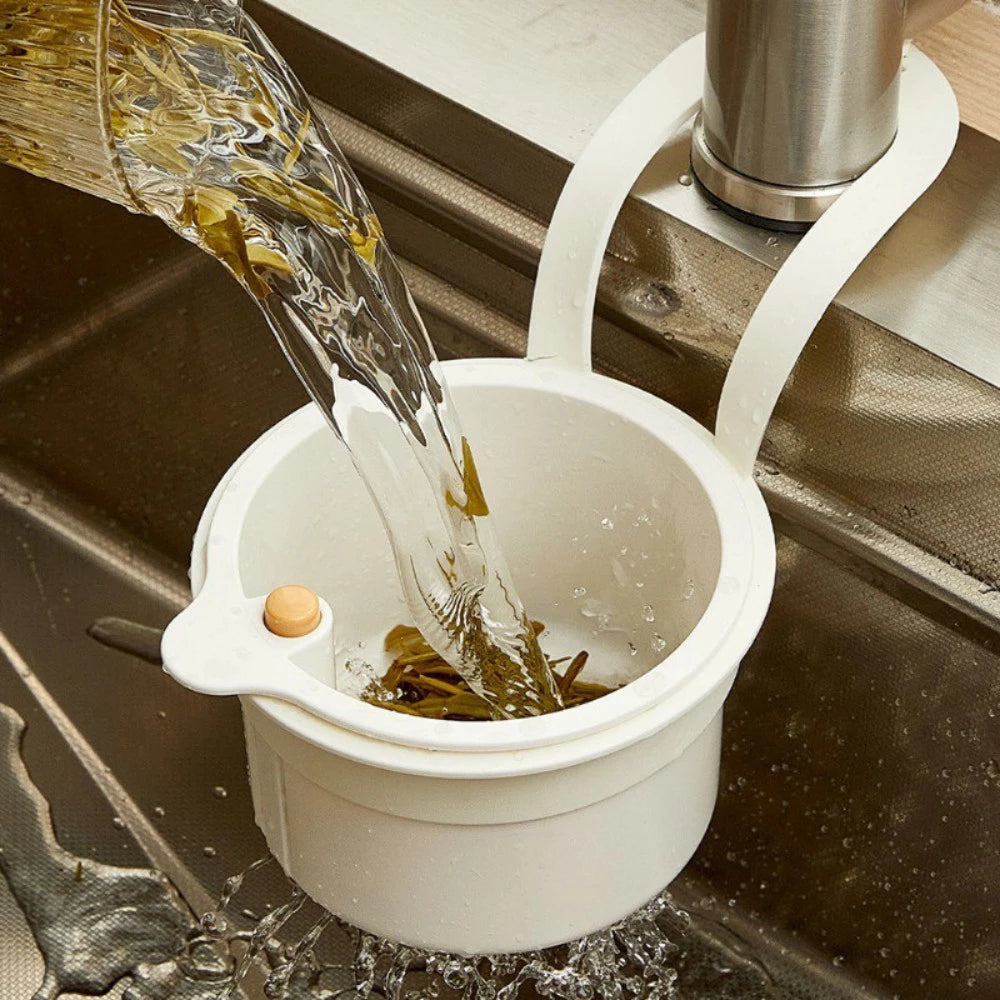 2-in-1 hangende gootsteenzeef met klikopening