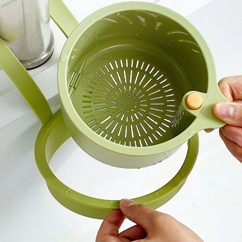 2-in-1 hangende gootsteenzeef met klikopening