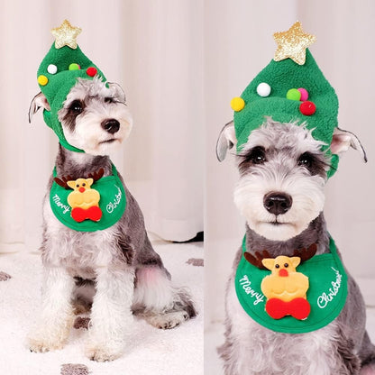 Kerstboom pom-pom hoed — verander je huisdier in een feestelijke icoon