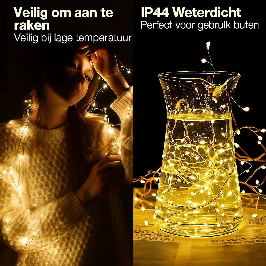 LED Koperdraad Kerstverlichting – Warme, Magische Gloed (9 m, 300 LED’s)