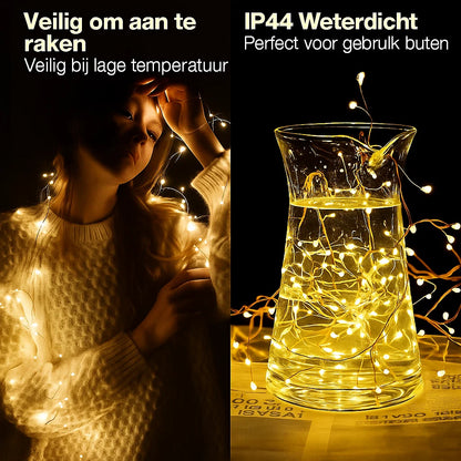 LED Koperdraad Kerstverlichting – Warme, Magische Gloed (9 m, 300 LED’s)