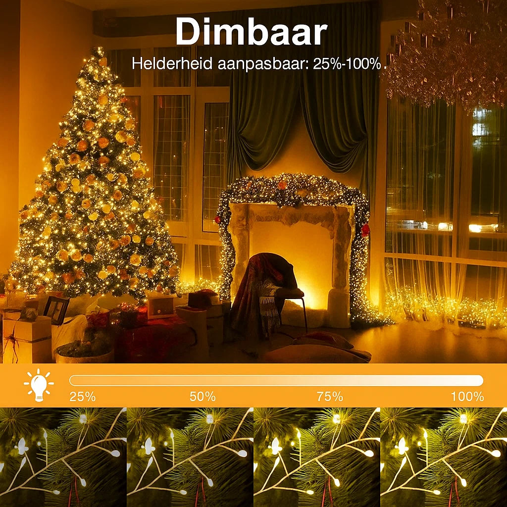 LED Koperdraad Kerstverlichting – Warme, Magische Gloed (9 m, 300 LED’s)