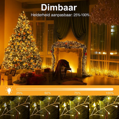 LED Koperdraad Kerstverlichting – Warme, Magische Gloed (9 m, 300 LED’s)