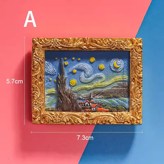 Van Gogh Koelkastmagneten met 3D Kunstdetails