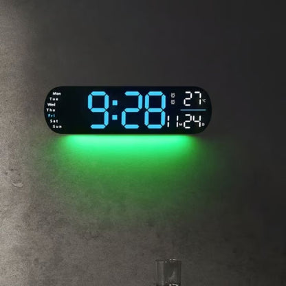 Digitale wandklok met groot LED-display en afstandsbediening