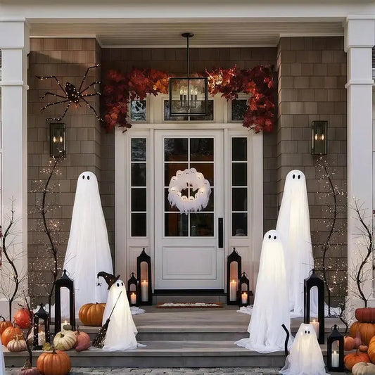 Halloween krans decoratie — geheimzinnige spookgloed voor sfeervolle sfeer