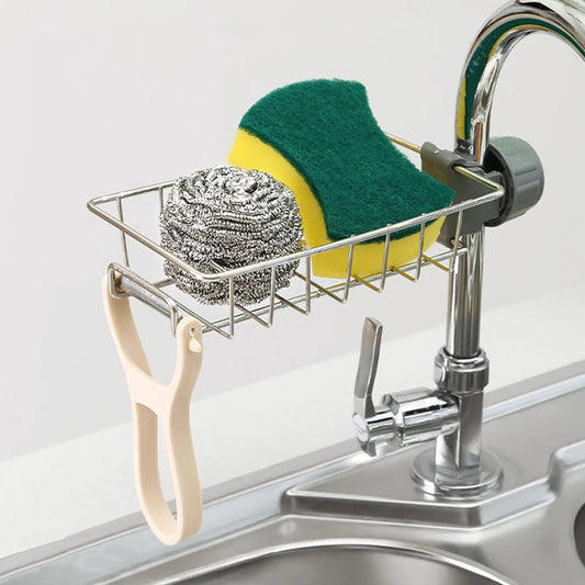 1+1 Gratis | RVS spoelbak organizer met klem – Roestvrij
