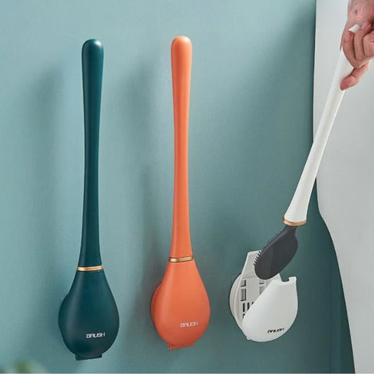 Flexibele siliconen toiletborstel – Druppelvrij & wandmontage