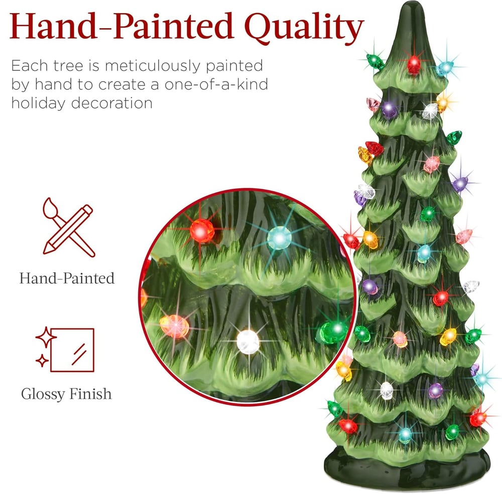 Kerstboom tafeldecoratie — sfeerverlichting volledig draadloos 3-delige set