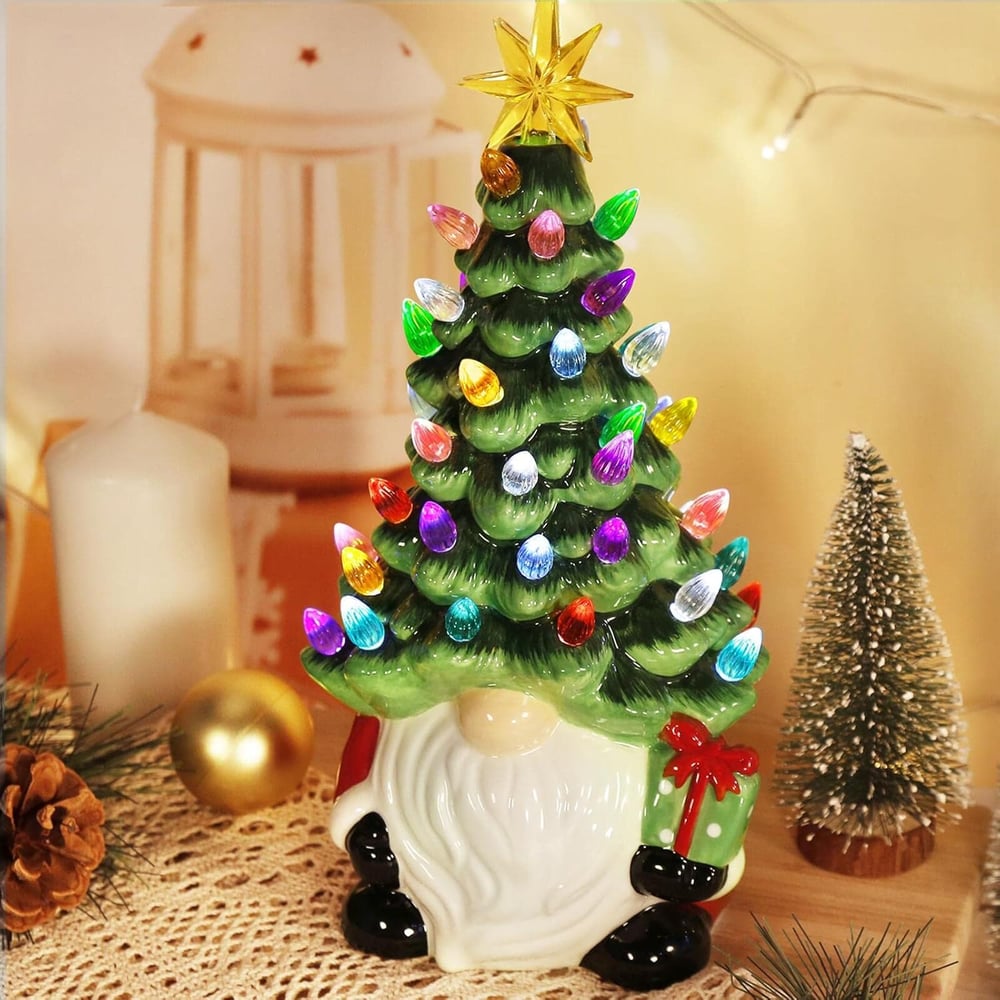 Doe-het-zelf verlichte kerstkabouterboom — voor tafel, raam & open haard