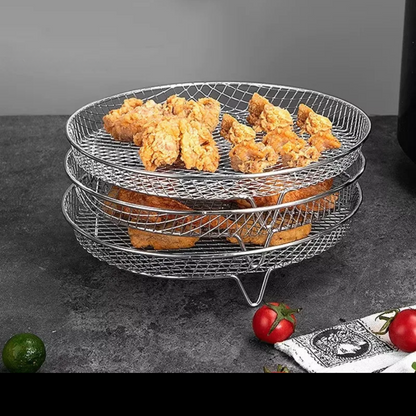 Meerlaagse manden voor heteluchtfriteuses + 2 gratis hittebestendige tangen!