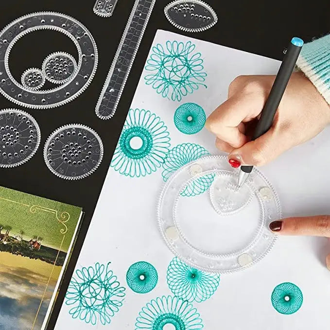 22-delige spiraalliniaar set – creatief tekenen met systeem